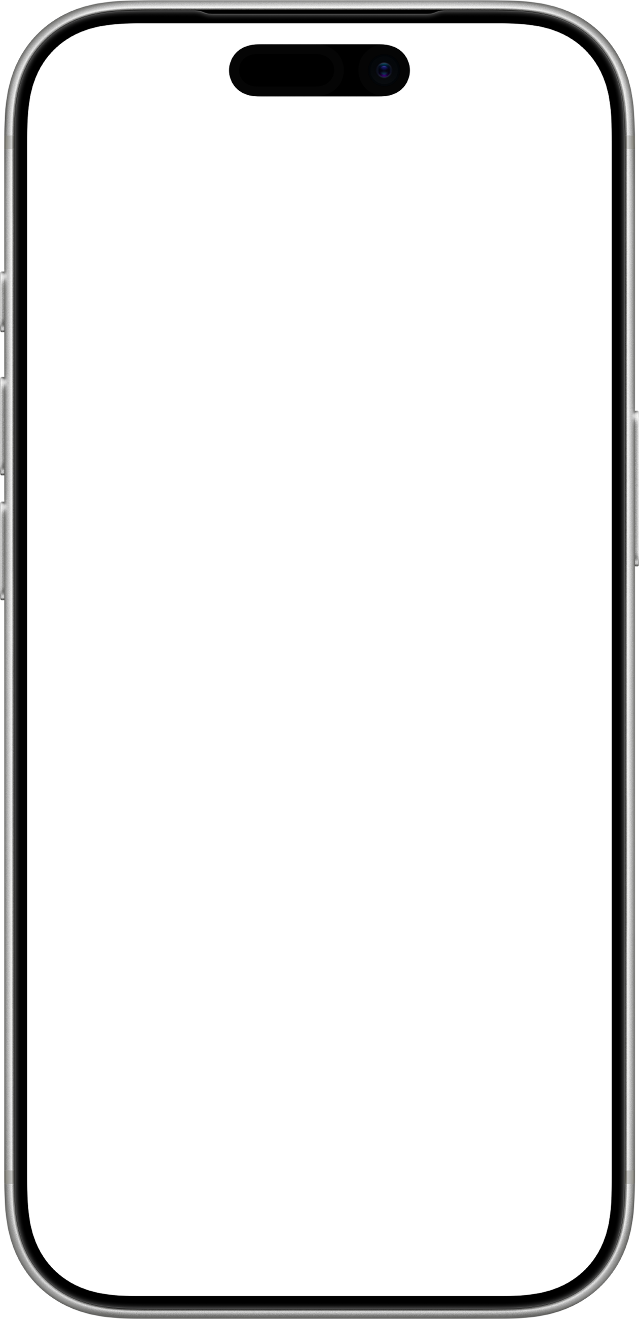 Transparent frame of an iPhone used to overlay the app graphics in.